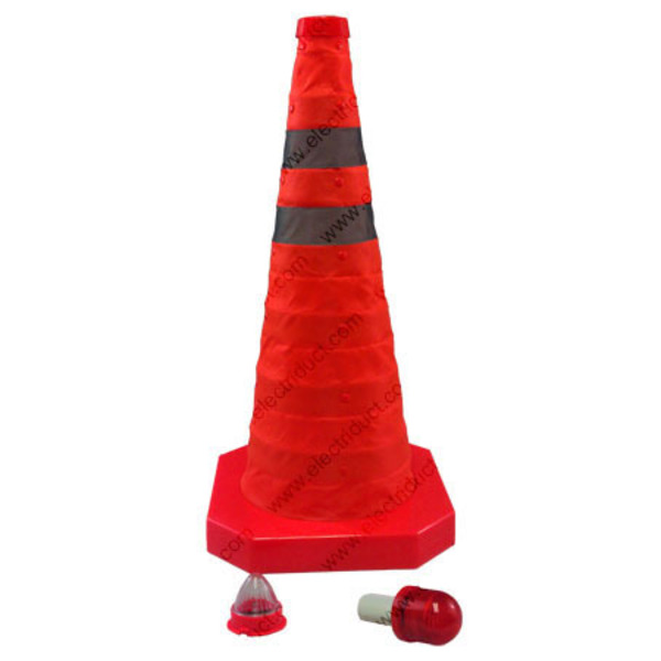Electriduct Collapsible Lighted Safety/Traffic Cone w/ 2 lights- 19" TC-ED-LSC-2L